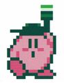Artwork of an NES-styled sprite of Paint Kirby from "Kirby Green Paint Fair"