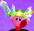 The Ultra Sword Hat in Kirby Battle Royale