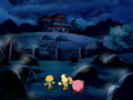 Kirby and the kids take cover from a storm by heading to an abandoned mansion.