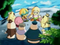 Tiff and her group discover the map that King Dedede had on him by the riverside.