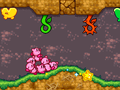 The Kirbys find various Jerkweed and a block containing the stage's shortcut