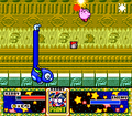 Screenshot of Kirby using the Paint ability on Chameleo Arm in Kirby Super Star