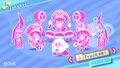 The alternate Jukebox menu from Kirby Star Allies, which can appear after obtaining The Three Mage-Sisters as a Dream Friend.