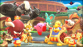 King Dedede celebrating the happy ending with others