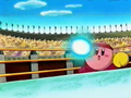 Kirby retaliates with a Vulcan Jab.