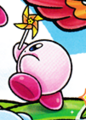 Kirby with a pinwheel in Find Kirby!!