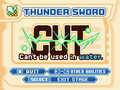 The pause screen for Thunder Sword.