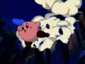 Kirby is blasted into Kabu Canyon by Mumbies.