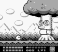 Kirby fighting Whispy Woods in Kirby's Dream Land 2