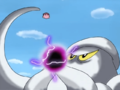 Squishy attacking Kirby using lightning balls