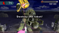 Kirby has to shoot Robo Dedede's hammer to defeat it for real.