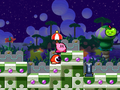 A Blatzy pointing upwards in Kirby Super Star Ultra