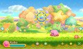 Kirby finding a Grand Sun Stone after defeating Flowery Woods