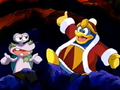 King Dedede climbs out of the rubble, having somehow returned to normal.