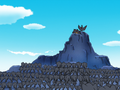 Crowemon rallies his troupe at the same spot Amon and the sheep used in an earlier episode.