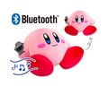 Plush of Kirby holding a microphone with a Wireless Bluetooth Speaker