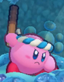 Kirby with an overcharged Hammer Flip in Kirby's Return to Dream Land Deluxe