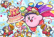 Kirby's 27th anniversary, featuring a Meta Knight cookie