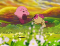 Removed scene where Kirby and his pet frolic in a flowery field