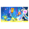Heroes in Another Dimension credits picture from Kirby Star Allies, featuring Kirby, Magolor, Marx, and Adeleine & Ribbon embarking on a new adventure
