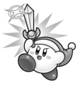 Kirby obtains the Sword ability, in Kirby's Decisive Battle! Battle Royale!!