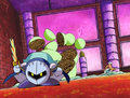 Popon is sliced to bits by Meta Knight.