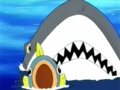 Kine appears with Joe the shark to stop King Dedede and Escargoon.
