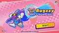 Title screen for Guest Star Bugzzy: What's the Bug Idea? in Kirby Star Allies