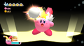 Kirby acquiring the Flare Beam ability.