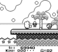 Kirby using a Mike in Kirby's Dream Land