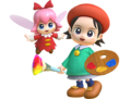 Artwork with Adeleine from their appearance as a Dream Friend in Kirby Star Allies