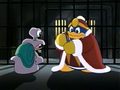 King Dedede receives word from N.M.E. that a monster is on the way to destroy the Halberd.