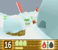 Crashing into a big igloo with Waddle Dee in Shiver Star - Stage 1