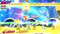 Staff Kirby using "Pole Vault" in Heroes in Another Dimension