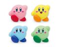 Soft vinyl figures of the four playable Kirbys from Kirby's Return to Dream Land Deluxe, by Takara