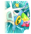 Pause screen artwork of Ultra Sword from Kirby's Return to Dream Land Deluxe