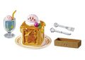 "Honey Toast" miniature set from the "Kirby Cafe Time" merchandise line, featuring Kirby toppings on the toast and drink