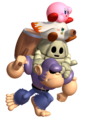 Rendering of a Golem in a Piggyback with other characters made for Kirby for Nintendo GameCube.