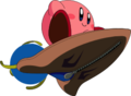 Kirby riding the Rocket Star