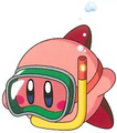 Artwork of Kirby swimming from Kirby: Right Back at Ya!