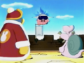 Jet Kirby finally completes his delivery to King Dedede.