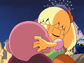 Kirby is embraced by Tiff during his one year anniversary in Kirby Takes the Cake.