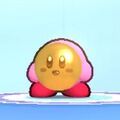 Kirby wearing the Gold Kirby Dress-Up Mask in Kirby's Return to Dream Land Deluxe