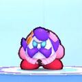 Kirby wearing the President Haltmann Dress-Up Mask in Kirby's Return to Dream Land Deluxe