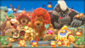 Picture of the extra mode credits, showing various members of the Beast Pack celebrating the true happy ending with others