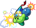 Artwork of a green Kirby with the Bomb ability