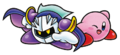 Obi illustration of Kirby and Meta Knight from Kirby: Meta Knight and the Puppet Princess