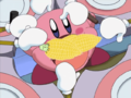 Kirby is apprehended and fed by the bots.