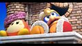 King Dedede daydreaming with his Waddle Dee servants