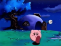 Mumbies chases Kirby out of his house.